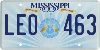 MS license plate LEO463