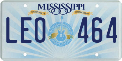 MS license plate LEO464