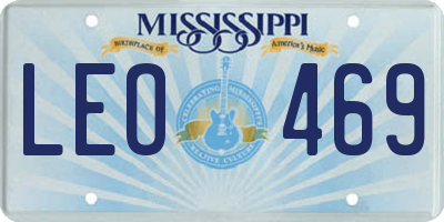 MS license plate LEO469