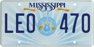 MS license plate LEO470