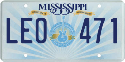 MS license plate LEO471