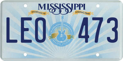 MS license plate LEO473