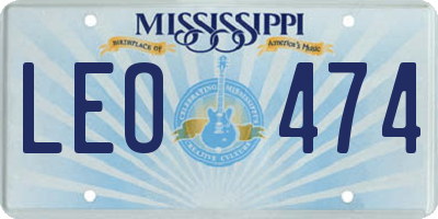 MS license plate LEO474