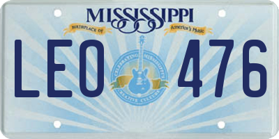 MS license plate LEO476