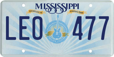 MS license plate LEO477