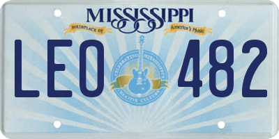 MS license plate LEO482