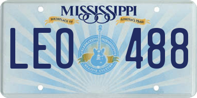 MS license plate LEO488