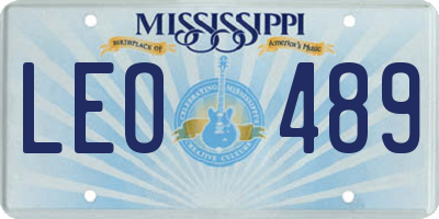MS license plate LEO489