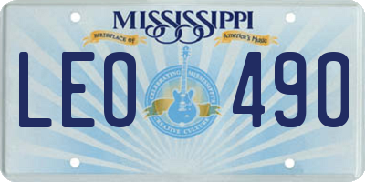 MS license plate LEO490