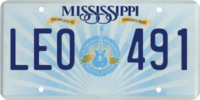 MS license plate LEO491