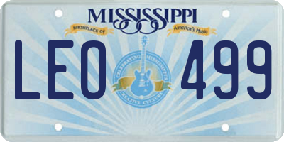 MS license plate LEO499