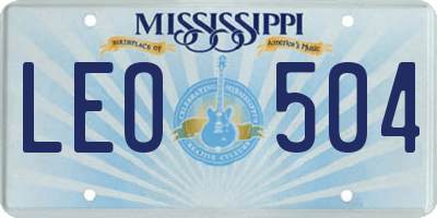 MS license plate LEO504