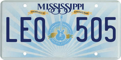 MS license plate LEO505