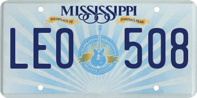 MS license plate LEO508