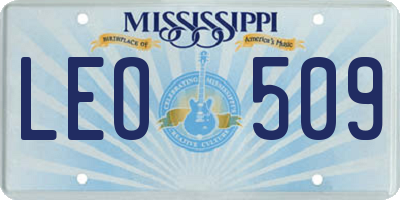 MS license plate LEO509