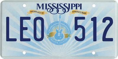 MS license plate LEO512