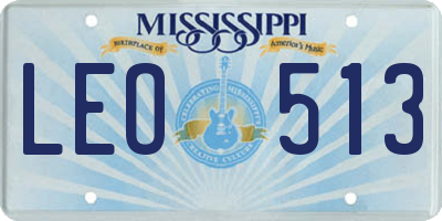 MS license plate LEO513