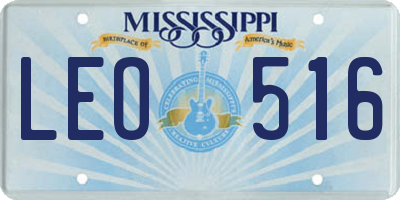 MS license plate LEO516