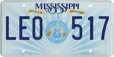 MS license plate LEO517