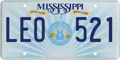 MS license plate LEO521