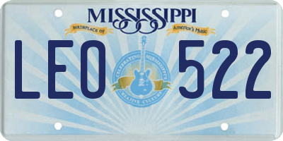 MS license plate LEO522
