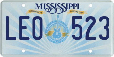 MS license plate LEO523