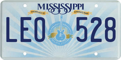 MS license plate LEO528