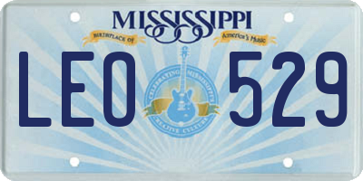 MS license plate LEO529