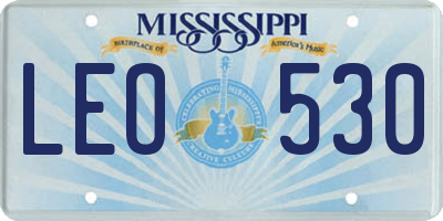 MS license plate LEO530