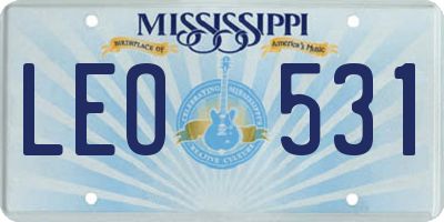 MS license plate LEO531