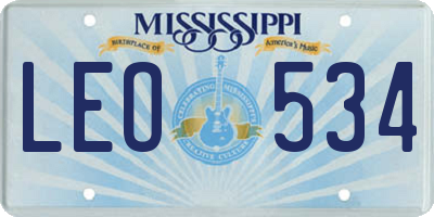MS license plate LEO534