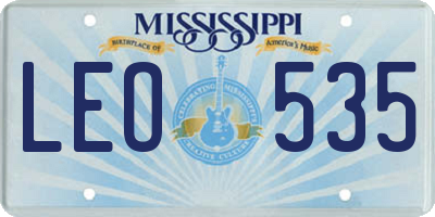 MS license plate LEO535
