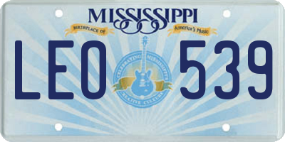 MS license plate LEO539