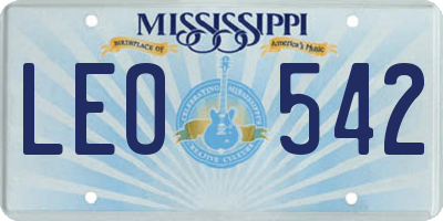 MS license plate LEO542