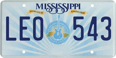 MS license plate LEO543