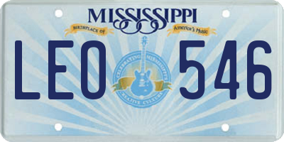 MS license plate LEO546