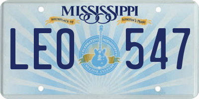 MS license plate LEO547