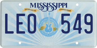 MS license plate LEO549