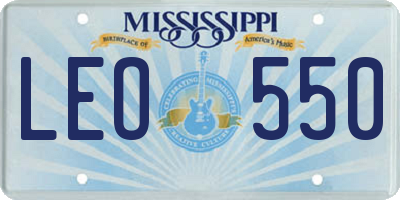 MS license plate LEO550