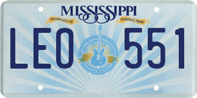MS license plate LEO551