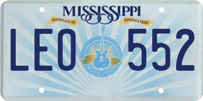 MS license plate LEO552