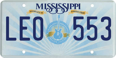 MS license plate LEO553
