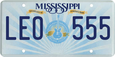 MS license plate LEO555