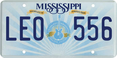 MS license plate LEO556