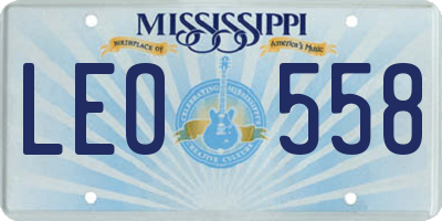 MS license plate LEO558