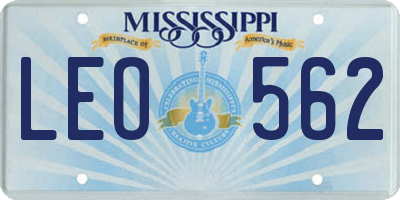 MS license plate LEO562