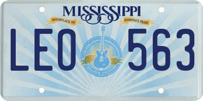 MS license plate LEO563