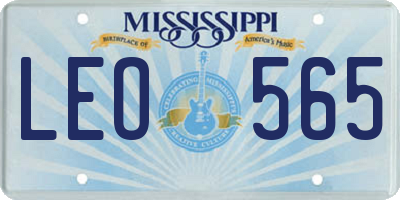 MS license plate LEO565