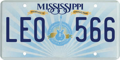 MS license plate LEO566