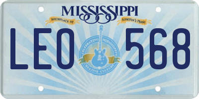 MS license plate LEO568